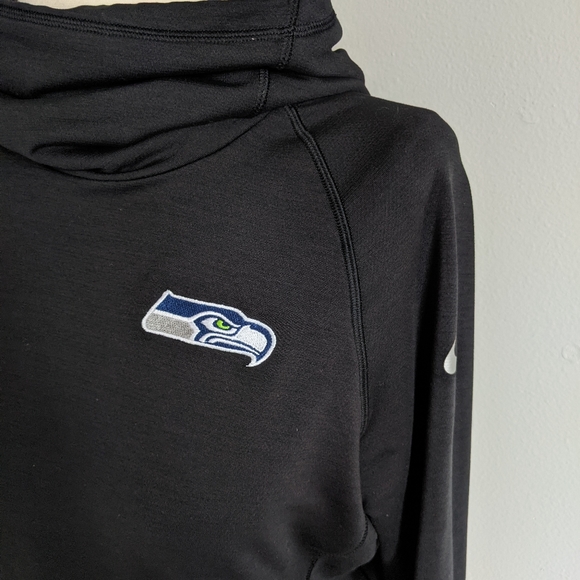 (Nike) Golf Black Seahawks Thumbhole Hoodie Large - Picture 5 of 12